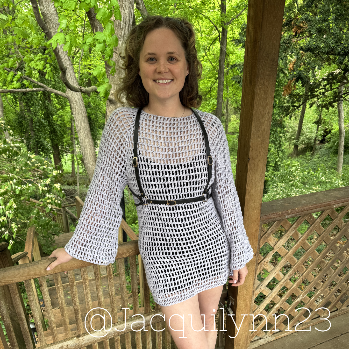 white crochet mesh dress festival outfit beach cover up pattern