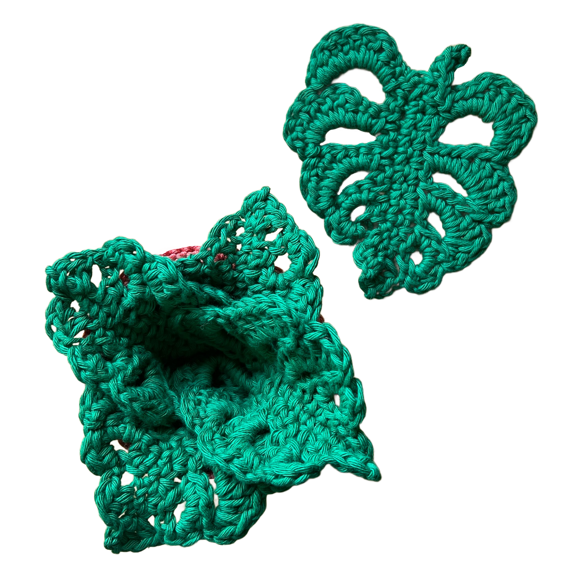 crochet monstera leaf coaster free pattern Crochet Monstera Leaf Coaster set